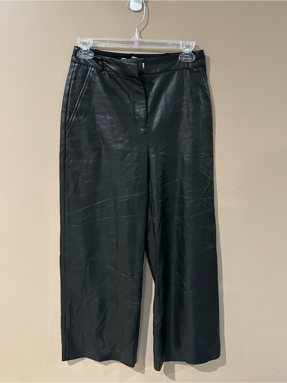 Boss Black Wide-Leg Faux Leather Trousers